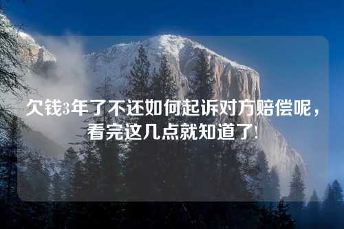 欠钱3年了不还如何起诉对方赔偿呢，看完这几点就知道了!