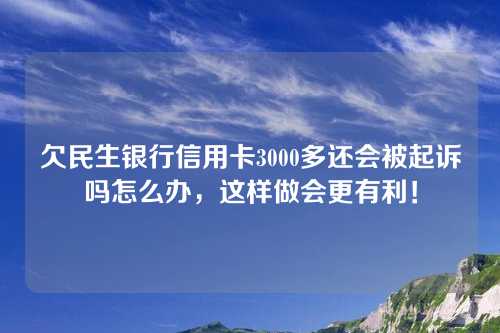 欠民生银行信用卡3000多还会被起诉吗怎么办，这样做会更有利！