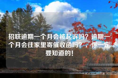 招联逾期一个月会被起诉吗？逾期一个月会往家里寄催收函吗？，你一定要知道的！