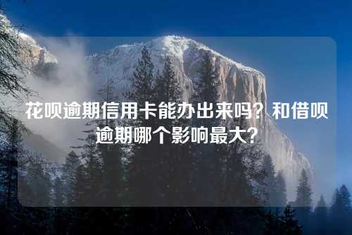 花呗逾期信用卡能办出来吗？和借呗逾期哪个影响最大？