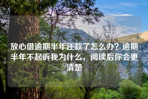 放心借逾期半年还款了怎么办？逾期半年不起诉我为什么，阅读后你会更清楚