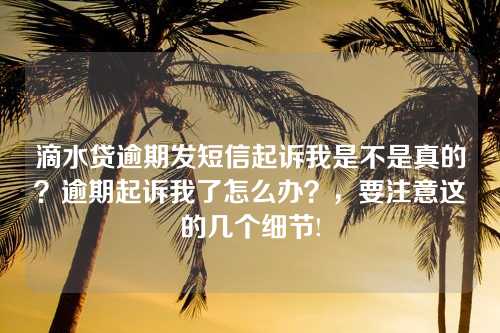 滴水贷逾期发短信起诉我是不是真的？逾期起诉我了怎么办？，要注意这的几个细节!