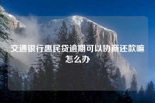 交通银行惠民贷逾期可以协商还款嘛怎么办