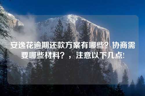 安逸花逾期还款方案有哪些？协商需要哪些材料？，注意以下几点!