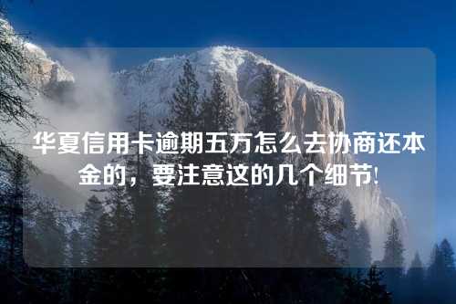 华夏信用卡逾期五万怎么去协商还本金的，要注意这的几个细节!