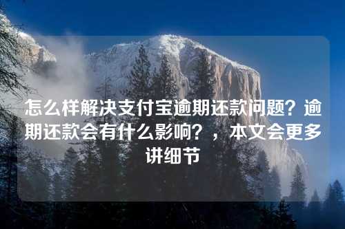 怎么样解决支付宝逾期还款问题？逾期还款会有什么影响？，本文会更多讲细节