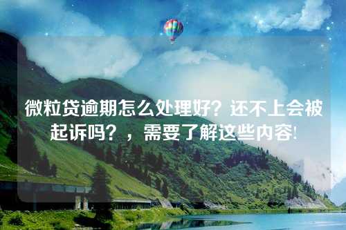 微粒贷逾期怎么处理好？还不上会被起诉吗？，需要了解这些内容!