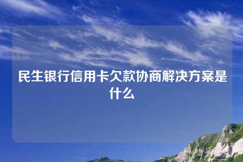 民生银行信用卡欠款协商解决方案是什么