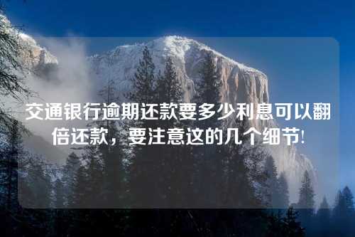 交通银行逾期还款要多少利息可以翻倍还款，要注意这的几个细节!