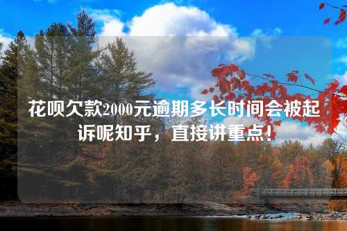 花呗欠款2000元逾期多长时间会被起诉呢知乎，直接讲重点！