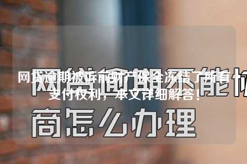 网贷逾期被诉前财产保全冻结了所有支付权利，本文详细解答！