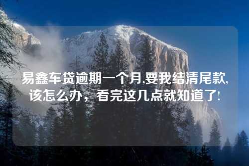 易鑫车贷逾期一个月,要我结清尾款,该怎么办，看完这几点就知道了!