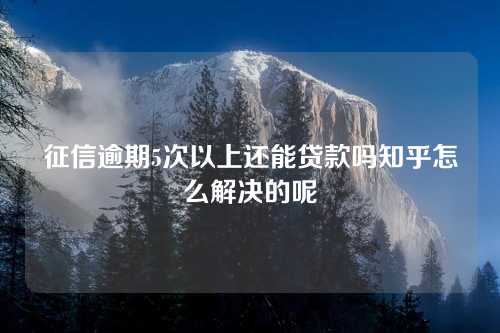 征信逾期5次以上还能贷款吗知乎怎么解决的呢