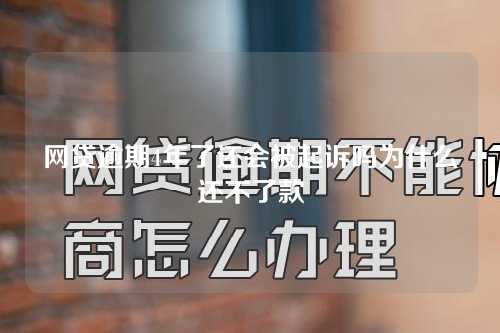 网贷逾期4年了还会被起诉吗为什么还不了款