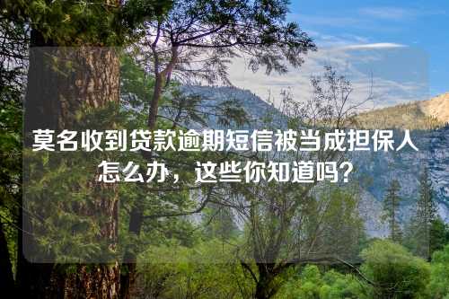 莫名收到贷款逾期短信被当成担保人怎么办，这些你知道吗？