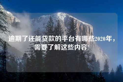 逾期了还能贷款的平台有哪些2020年，需要了解这些内容!