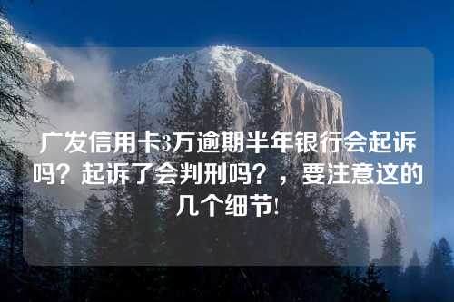 广发信用卡3万逾期半年银行会起诉吗？起诉了会判刑吗？，要注意这的几个细节!