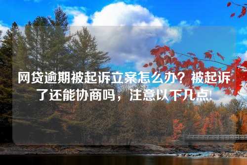 网贷逾期被起诉立案怎么办？被起诉了还能协商吗，注意以下几点!