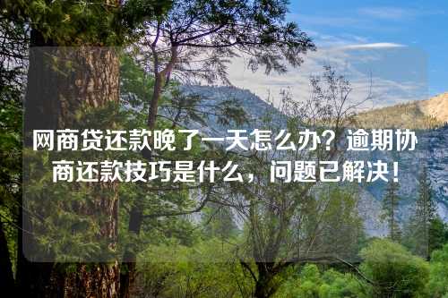 网商贷还款晚了一天怎么办？逾期协商还款技巧是什么，问题已解决！