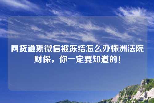 网贷逾期微信被冻结怎么办株洲法院财保，你一定要知道的！