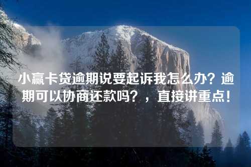 小赢卡贷逾期说要起诉我怎么办？逾期可以协商还款吗？，直接讲重点！