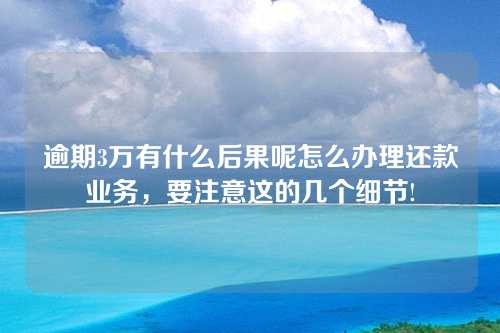 逾期3万有什么后果呢怎么办理还款业务，要注意这的几个细节!