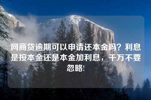 网商贷逾期可以申请还本金吗？利息是按本金还是本金加利息，千万不要忽略!