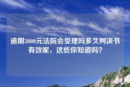 逾期3000元法院会受理吗多久判决书有效呢，这些你知道吗？