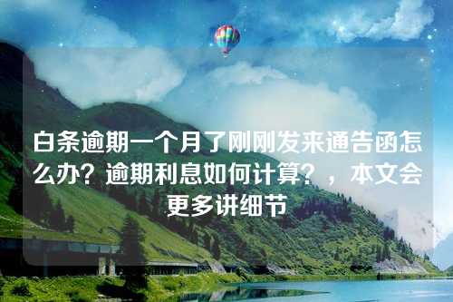 白条逾期一个月了刚刚发来通告函怎么办？逾期利息如何计算？，本文会更多讲细节