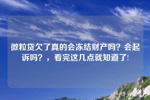 微粒贷欠了真的会冻结财产吗？会起诉吗？，看完这几点就知道了!