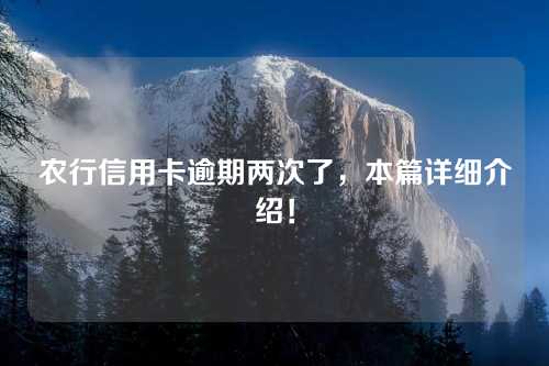 农行信用卡逾期两次了，本篇详细介绍！