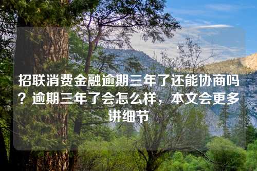 招联消费金融逾期三年了还能协商吗？逾期三年了会怎么样，本文会更多讲细节