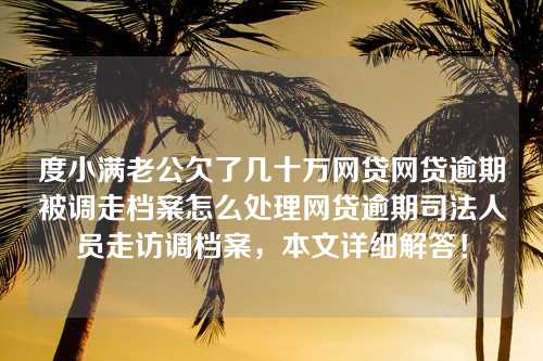 度小满老公欠了几十万网贷网贷逾期被调走档案怎么处理网贷逾期司法人员走访调档案，本文详细解答！