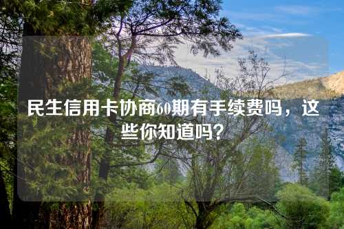 民生信用卡协商60期有手续费吗，这些你知道吗？