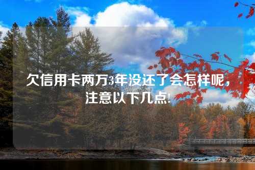 欠信用卡两万3年没还了会怎样呢，注意以下几点!