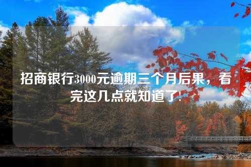 招商银行3000元逾期三个月后果，看完这几点就知道了!