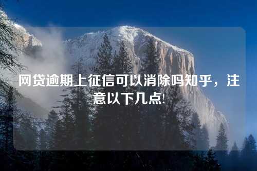 网贷逾期上征信可以消除吗知乎，注意以下几点!