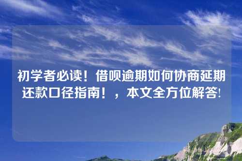 初学者必读！借呗逾期如何协商延期还款口径指南！，本文全方位解答!