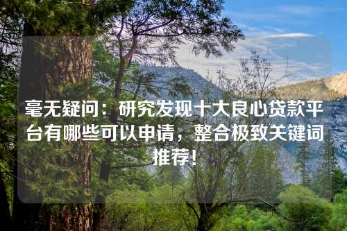 毫无疑问：研究发现十大良心贷款平台有哪些可以申请，整合极致关键词推荐！