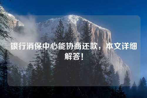 银行消保中心能协商还款，本文详细解答！