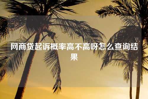 网商贷起诉概率高不高呀怎么查询结果