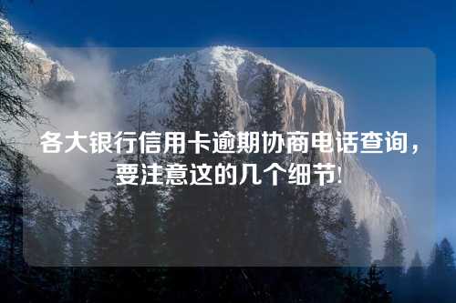 各大银行信用卡逾期协商电话查询，要注意这的几个细节!