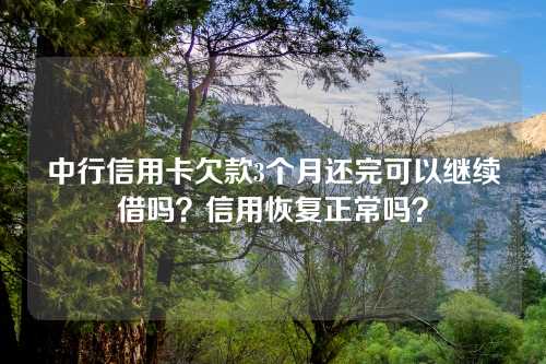 中行信用卡欠款3个月还完可以继续借吗？信用恢复正常吗？