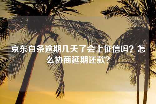 京东白条逾期几天了会上征信吗？怎么协商延期还款？